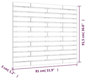 Cabeceira de parede 81x3x91,5 cm madeira de pinho maciça