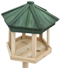 Comedouro de pé p/ pássaros 33x110 cm madeira de abeto maciça