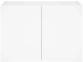 Móvel de parede para TV com luzes LED 60x35x41 cm branco