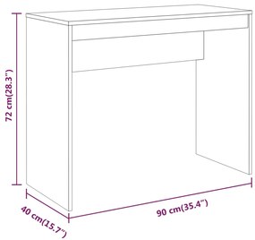 Secretária 90x40x72 cm derivados de madeira cor cinzento sonoma