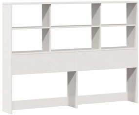 Cama com estante sem colchão 160x200 cm pinho maciço branco