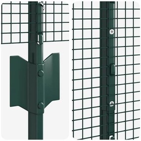 Cerca de Arame Soldado com 5 Postes U Verde 1,2x10 m Aço