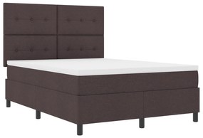 Cama Box com Colchão Castanho 140x200 cm Tecido