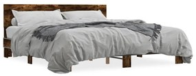 Estrutura de cama 200x200 cm derivados madeira/metal