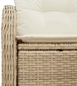 Sofá de Jardim 2 Lugares com Armazenamento e Almofadas Bege em Rattan