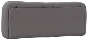 Almofadão de cabeceira 140 cm couro artificial cinzento