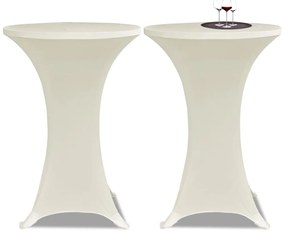 Capa para mesa de pé elástica Ø70 cm 4 pcs cor creme