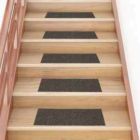 vidaXL Tapetes de escada autoadesivos 30 peças 60x25 cm antracite retangulares