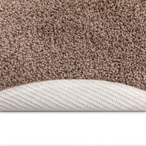 Tapete Peludo vidaXL com Fundo de Látex Marrom ø160 cm