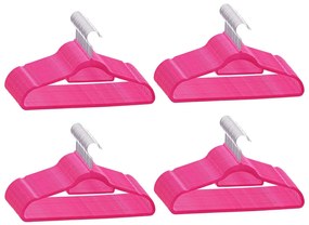 100 pcs conjunto de cabides antiderrapantes veludo rosa