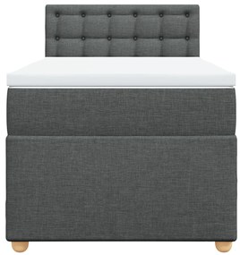 Cama com molas/colchão 90x190 cm tecido cinza-escuro