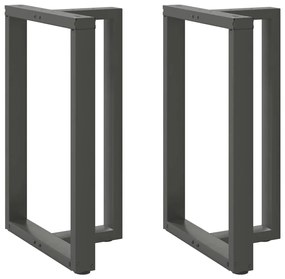 Pés para mesa de bar em forma de T, 2 peças, antracite, 60x35x(90-91)