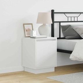 Criados-mudos com Luzes LED 2 pcs Branco 39x34,5x50 cm