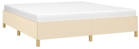 Estrutura de cama sem colchão 160x200 cm tecido cor creme