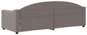 Sofá-cama 80x200 cm tecido cinzento-acastanhado