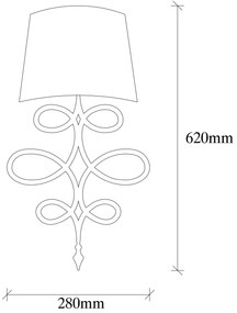 Candeeiro de Parede Asaf – Branco e Preto – 15 x 28 cm