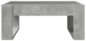 Mesa de centro luzes LED Infinity 70x53x30 cm cinzento cimento