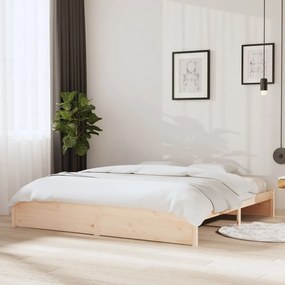 Estrutura de cama sem colchão 200x200 cm madeira maciça
