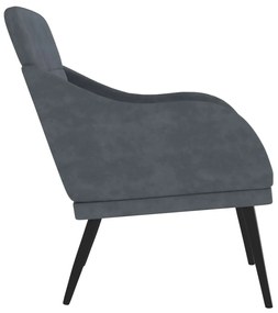 Cadeira c/ apoio de braços 63x76x80 cm veludo cinzento-escuro