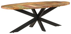 Mesa de jantar 240x100x75 cm madeira recuperada maciça