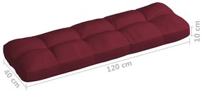 Almofadões para sofás de paletes 7 pcs vermelho tinto