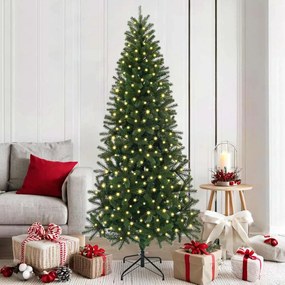 vidaXL Árvore de Natal Artificial com 300 LEDs Verde 180 cm PE e PVC