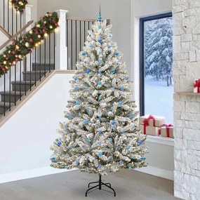 vidaXL Árvore de Natal Artificial Verde e Branco 270 cm PVC e Metal