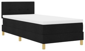 Cama Box com Colchão Preta 80x200 cm em Tecido