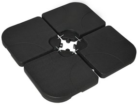 Outsunny Conjunto de Pesos para Base de Chapéu de Sol de 4 Peças Preenchível com 15 Litros de Água ou 19,5 kg de Areia Preto