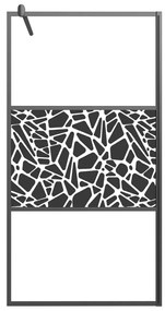 Divisória de chuveiro 100x195cm vidro ESG design pedras preto