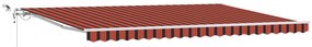 Toldo Retrátil Automático com LED em Laranja e Castanho, 500x300 cm