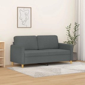 vidaXL Sofá de 2 lugares em tecido 140 cm cinzento-escuro