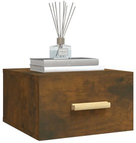 Mesa de cabeceira de parede 35x35x20 cm cor carvalho fumado