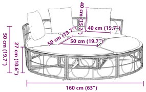 Cama lounge de exterior sem toldo vime PE
