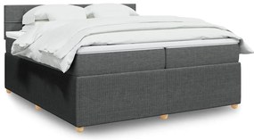 vidaXL Cama com molas/colchão 200x200 cm tecido cinzento-escuro