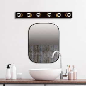 Candeeiro de Parede Mirro – Preto e Dourado – 10 x 10 x 91 cm