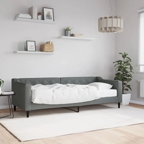 vidaXL Sofá-cama com colchão 80x200 cm tecido cinzento-escuro