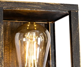 Candeeiro de parede vintage dourado antigo 38 cm 2 luzes IP44 - Charlois