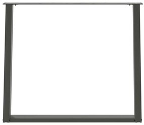 Pés para mesa de jantar em formato de U, 2 peças, antracite, 90x (72-7