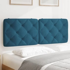 vidaXL Almofadão de cabeceira 140 cm veludo azul