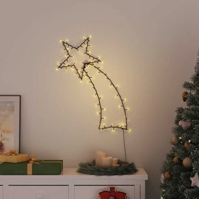 Luzes de Natal silhueta estrela cadente 115 LEDs branco quente