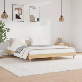 Estrutura de cama 150x200 cm derivados madeira carvalho sonoma