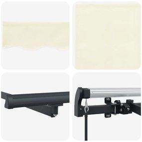 Toldo Retrátil Manual Creme Antracite Castanho 400 x 200 cm