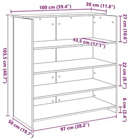 Balcão de recepção 100x50x103,5 cm derivados de madeira branco