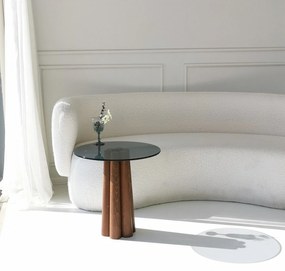 Mesa de Café Thales – Nogueira Escuro e Cinza Escuro – 50 cm x 50 cm x