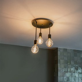 LED Candeeiro de teto inteligente preto com 3 lâmpadas Wi-Fi G95 - Facil Moderno