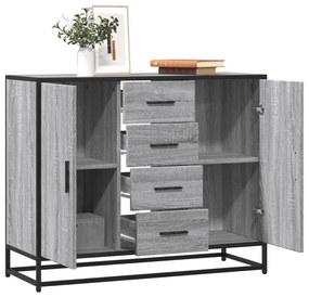 Aparador 92x35x76 cm derivados de madeira cinzento sonoma