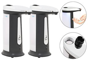 vidaXL Dispensador autom. sabão 2 pcs sensor infraverm. c/ som 800 ml