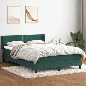 Box Cama primavera com Colchão Verde Escuro 140x210 cm Veludo
