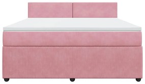 Cama com molas/colchão 180x200 cm veludo rosa